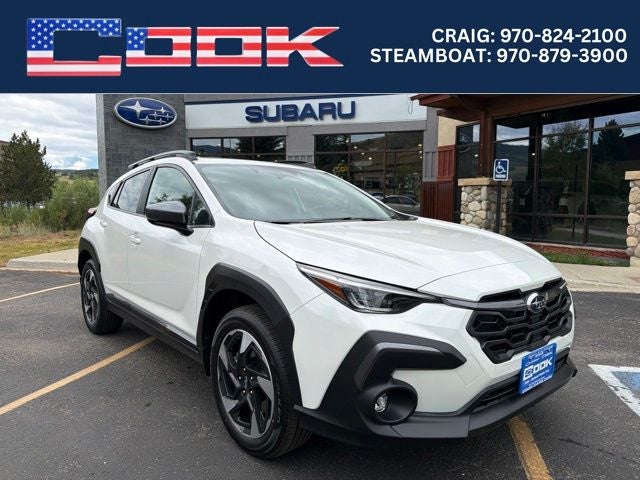 2026 Subaru CROSSTREK Limited in Crystal White Pearl — front three-quarter view