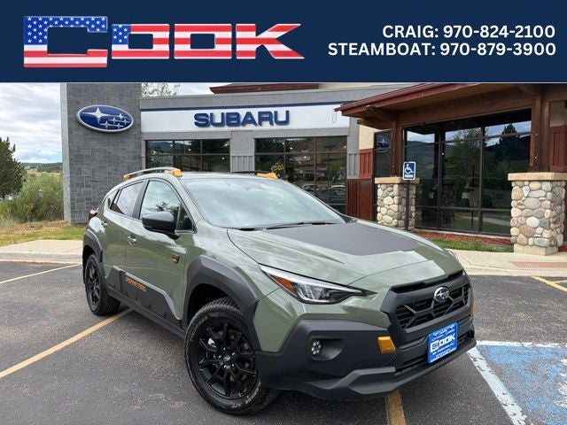2026 Subaru CROSSTREK Wilderness in Alpine Green — front three-quarter view