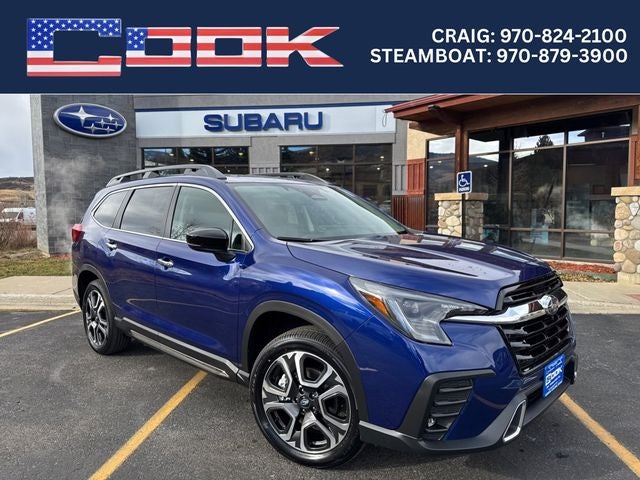 2026 Subaru ASCENT Touring 7-Passenger in Sapphire Blue Pearl — front three-quarter view