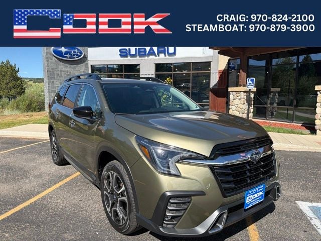 2026 Subaru ASCENT Touring 7-Passenger in Autumn Green Metallic — front three-quarter view