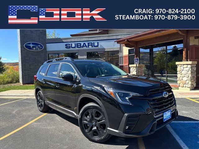2025 Subaru ASCENT Onyx Edition Touring in Crystal Black Silica — front three-quarter view