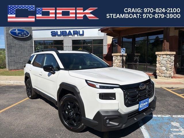 2026 Subaru OUTBACK Limited in Crystal White Pearl — front three-quarter view