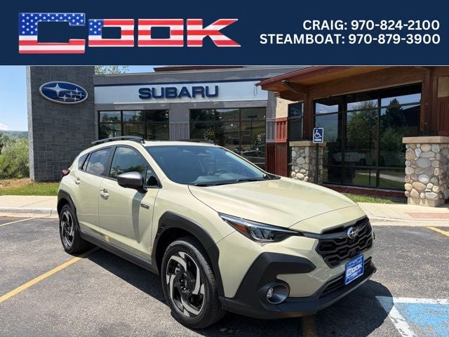 2026 Subaru CROSSTREK Limited Hybrid in Sand Dune Pearl — front three-quarter view