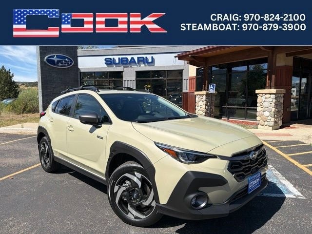 2026 Subaru CROSSTREK Limited Hybrid in Sand Dune Pearl — front three-quarter view