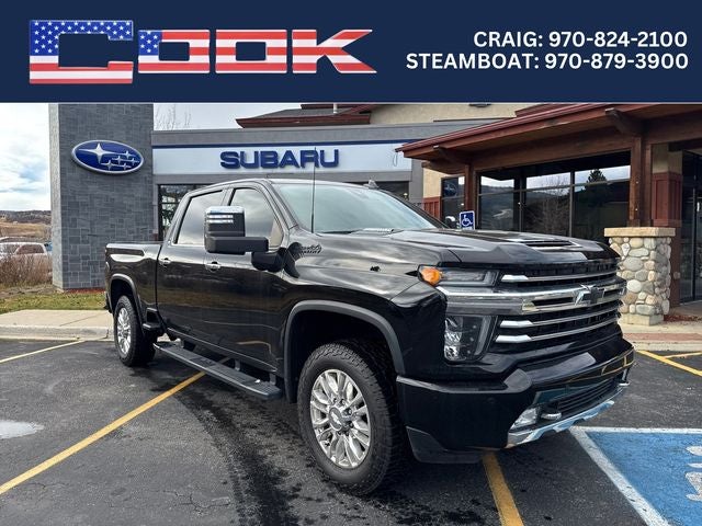 2020 Chevrolet Silverado 2500HD High Country in Black — front three-quarter view