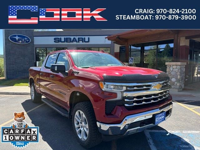 2023 Chevrolet Silverado 1500 LTZ in Radiant Red Tintcoat — front three-quarter view