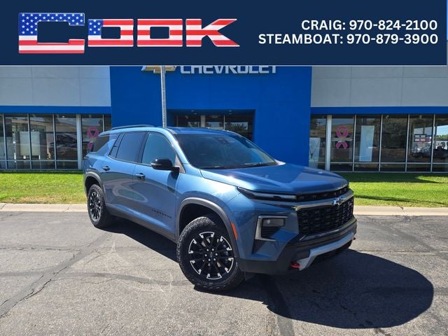 2025 Chevrolet Traverse Z71 in Lakeshore Blue Metallic — front three-quarter view