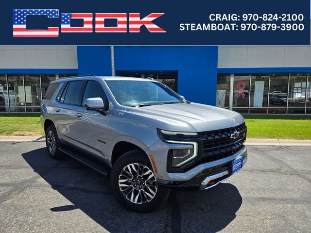 2025 Chevrolet Tahoe Z71 in Sterling Gray Metallic — front three-quarter view