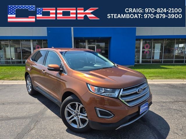 2017 Ford Edge Titanium in Canyon Ridge Metallic — front three-quarter view