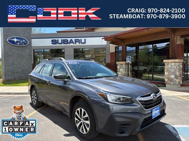 2020 Subaru Outback 2.5i in Magnetite Gray Metallic — front three-quarter view