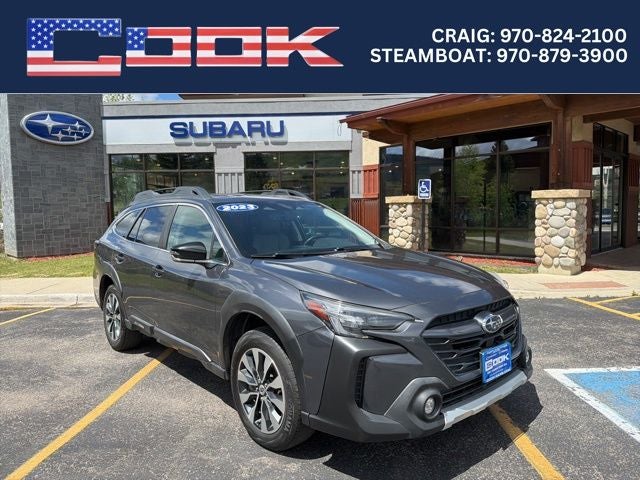 2023 Subaru Outback Limited in Magnetite Gray Metallic — front three-quarter view