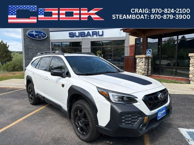 2024 Subaru Outback Wilderness in Crystal White Pearl — front three-quarter view