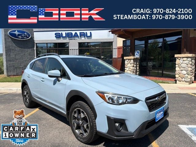 2018 Subaru Crosstrek 2.0i Premium in Cool Gray Khaki — front three-quarter view
