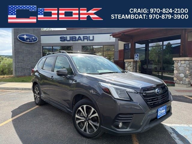 2024 Subaru Forester Limited in Gray Metallic — front three-quarter view